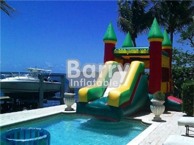 China Factory Price Small Bouncy Castle With Slide For Pool BY-WS-086